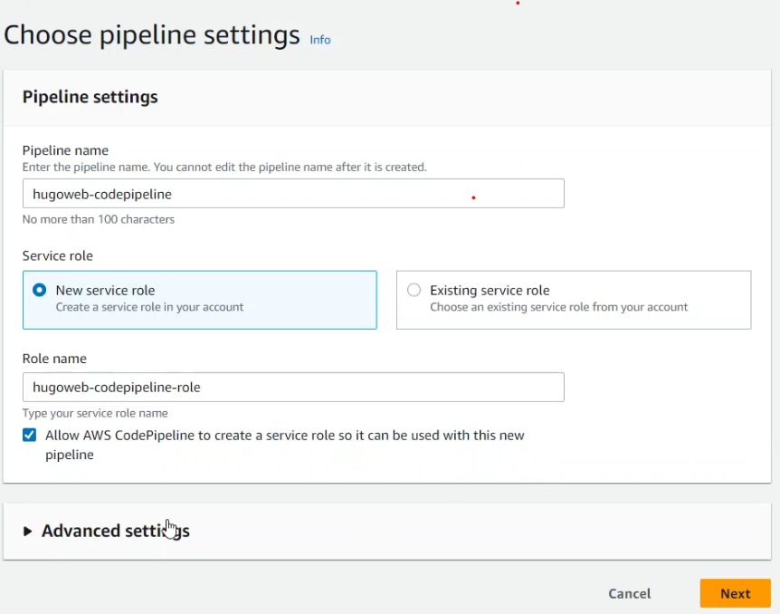 CodePipeline - config stage