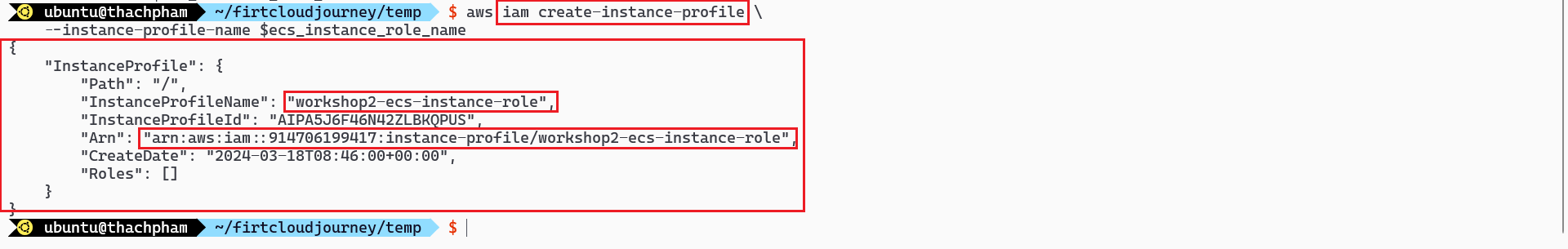 Create Instance Profile via CLI